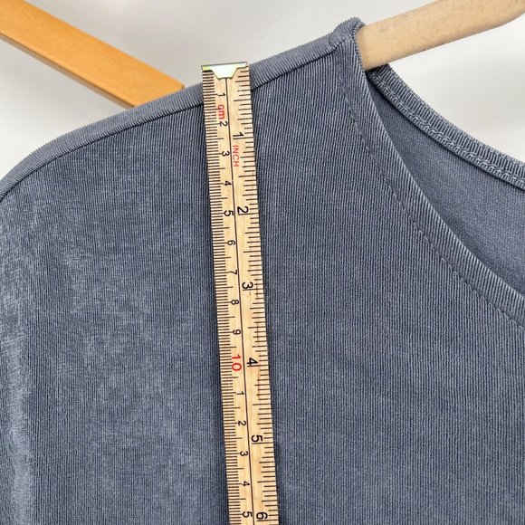 Chicos Travelers Pull On Pant Wrap Top Set Size 3 Slinky Knit Dusty Blue Stretch - Picture 11 of 14